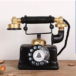 HoneyCare Retro Decorative Telephone Model, Vintage Antique Style Resin Rotary Phone Ornament for Home Office Decor, Steampunk & Victorian Style Statues, Photography Props, Housewarming Gift (Antique Telephone 7.3 Inch)