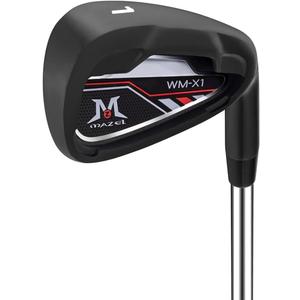MAZEL WM-X1/2 Individual Men Golf Club Irons 1,Pitching Wedge,Approach Wedge,Sand Wedge with Graphite/Steel Shafts for Right Handed (2022 Model, Steel, Black, 1 Iron, Stiff, Right)
