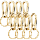 8Pcs Metal Keychains Keyring Key Chain Ring Carabiner Clips Holder Keychain Clip Organizer for Home Car Keys Key Finder Purse Charm Lanyard Hook Men Women Gold