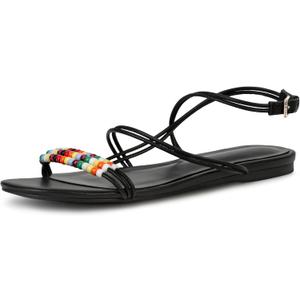 Jelly Shoes for Women Jelly Mesh Flat Sandals Closed Toe Round Toe Slides Flats Slip on Summer Slippers Mules (Black)