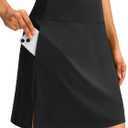 SANTINY 18" Skorts for Women 3 Pockets High Waist Long Athletic Tennis Skirt Golf Skort for Casual Summer Travel, L