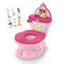Bright Starts Disney Junior Princess My Size Potty Training Toilet, Toddler Potty Chair with Flushing & Cheering Sounds, Removable Seat with Splash Guard & Handles, Ages 18+ Months, Up to 50 lbs