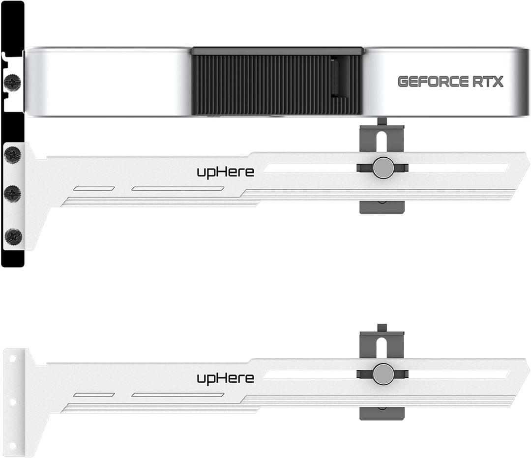 UpHere G276WT White Graphics Card GPU Brace Support Video Card Sag Holder/Holster Bracket,Adjustable Length and Height Support,G276WT