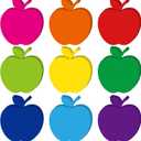 Geyee 108 Pcs Apple Cutouts Paper Apples Classroom Bulletin Board Cut Outs Assorted Cut Outs Apples Die Cuts for Teachers DIY Projects Craft School Party Decor(Colorful,3.5 Inch)