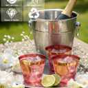 Goodluck 50PCS 9oz Red and Gold Plastic Cups for Party, Disposable Gold Rim Cups, Plastic Cocktail Glasses for Wedding Thanksgiving, Christmas, and Parties