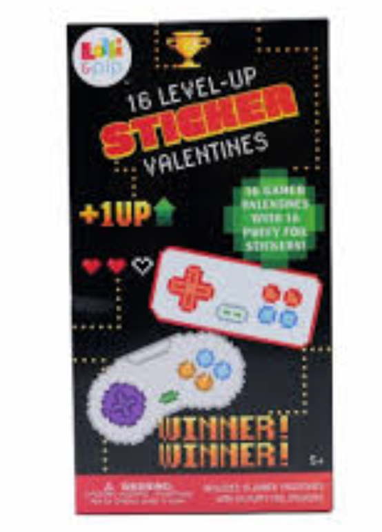Lolli & Pip™ Video Games Sticker Valentines Day Cards, 16 ct 
 2 Pack