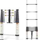 RIKADE Telescopic Ladder, 10.5 ft Aluminum Telescoping Ladder with Non-Slip Feet, Portable Extension Ladder for Household and Outdoor Working, 330 lb Capacity