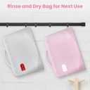 Silicone Microwave Steam Sterilizer Bags with Mini Oven Gloves, ZCBB Reusable Silicone Steaming Bags for Baby Bottles, Breast Pump, Accessories, Great for Home and On-The-Go, White (2PC)