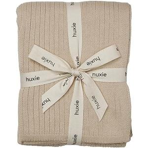 Knitted Organic Cotton Baby Blanket- Swaddle Blanket, 30" x 40" Soft Receiving Blanket for Newborn (Ribbed - Fog)