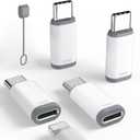 4 Pack Lightning to USB C Adapter for iPhone 15/16/16 Pro Max/Plus,Samsung S24,Support Charging & Data Transfer,Type C Charger Connector Cable,Lightning Female to USB C Male Adapter,Not for Audio