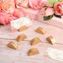Colingmill 24 Pcs Gold Table Number Holders Place Card Wooden Indoor Lightweight Wedding Table Name Holder Semicircular Design Stands Office Tag Photo Menu Clips Banquet Birthday Party Restaurant