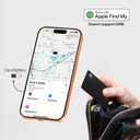 SPOTMINDERS Apple MFi Certified Wallet Tracker PRO for Travel Credit Card Design Works with Apple Find My IP68 Waterproof Rechargeable Tracking Card for Wallet Luggage Passport 0.07in Slim Item Finder
