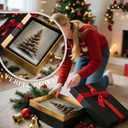 Poecinvi Christmas Tree Canvas Wall Art Prints, Christmas Home Room Decor, Winter Xmas Pine Tree Wall Art Posters for Home Bedroom Living Room Decor, 15x12 Framed