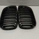 E46 Grille, Front Kidney Grill Compatible with BMW 3 Series 2002-2005 E46 4-Door 320i 325i 325xi 330i 330xi Double Slats Gloss Black Grill