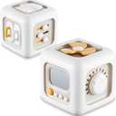 SOCBTNSO Busy Cube Toy for 1 Year Old Boy, Montessori Toys for 1+ Year Old, Travel Sensory Toys for Toddlers 1-3, Learning Fine Motor Skills| 1st Birthday Gifts 6 9 12 Months Baby (Off-white)