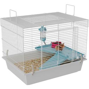 STILLCOVE Small Hamster Cage Indoor: 2 Tier Rat Mouse House Gerbil Habitat Pet Enclosure with Water Bottle & Food Bowl - Small Animal Cage for Dwarf Syrian Mice Rodent