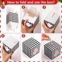 Ctosree 50 Sets Christmas Apple Boxes with Hole and Stick 4" x 4" x 4" Caramel Candy Apple Box Kit Cake Cookies Gift Packaging with Clear Window for Wedding Winter Xmas Party Supplies(Buffalo Plaid)