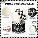 Honeydak 150 ml/ 5 oz Ice Cream Cups for Party Small Ice Cream Cups Disposable Treat Paper Dessert Snacks Sundae Container Wedding Birthday Party Supplies(Black White,400 Pack)