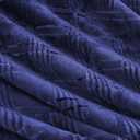 Super Soft Flannel Throw Blanket 50x60 Inches, Premium Checkered Jacquaed Silky Fleece Lightweight Bed Blanket All Season Use, Navy Blue Strip, 50"x60"