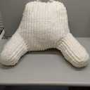 Blissful Diary Reading Pillow for Sitting in Bed, Flannel Back Pillow Bed Sitting Up for Adult & Children, Backrest Cushion for Sit Up in Couch or Floor, Dorm Essentials, Cream White