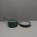 Caraway Mini Cookware Set - Non-Stick Ceramic Fry Pan (1.05 qt, 8") Sauce Pan (1.75 qt) & Storage Rack - Non Toxic, PTFE & PFOA Free - Oven Safe & Stovetop Agnostic (Gas, Electric & Induction) - Sage