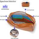 Quilted Crossbody Bags for Women RFID Anti Theft Wallet Purse Vegan Leather Small Travel Purses with Wide Guitar Strap