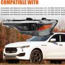 Headlight (NON-AFS) compatible with Maserati Levante M161 2017-2020 3.0L 3.8L Left Driver Side replacement for 670034642 Headlight Lamp Assembly with/Module