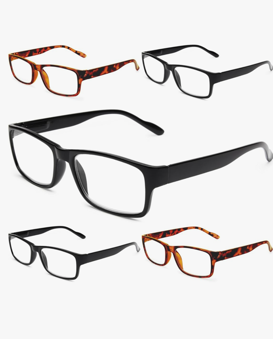 Gaoye Professional Reading Glasses for All Day - Computer Readers with Blue Light Protection - Value Pack 5, +2.25 