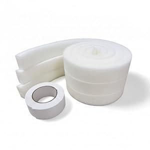 AC Window Seal Kit, 2''x1'' White High Resilience Thick Adhesive Foam Weather Stripping Seal, 6.5ft x 3pcs