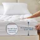 CozyLux Queen Mattress Pad - Cotton Cooling Queen Mattress Topper up 8-21" Deep Pocket Quilted Fitted Mattress Cover, Breathable & Soft Mattress Protector, 450GSM Thick Pillow Top (60"x80", White)