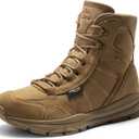 NORTIV 8 Men's Lightweight Military Tactical Work Boots Outdoor Hiking Motorcycle Combat Boots (10.5, Brown)