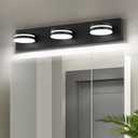 3-Light Bathroom Vanity Light Over Mirror, (24inch Dimmable) Matte Black LED Vanity Lighting Fixtures, Modern Bathroom Wall Light Fixtures with 360°Rotating Lamp Head (Cool White 5500K)