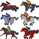6pcs Horse Party Decorations Wooden Table Centerpieces Double Sided Derby Party Supplies Horse Table Decorations for Horse Racing Festival Tiered Tray Decor Supplies