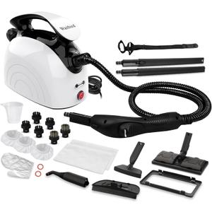 steam cleaner, household steam cleaner, handheld steam cleaner with 21 accessories, 248  F high temperature, suitable for bathroom glass, floor, sofa, kitchen oil stains, toys (White) (Large)