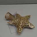 Juegoal Star Tree Topper with 20 LED Lights, Metal Golden Lighted Treetop Ornaments, Battery Powered Light Up Christmas Tree Decorations, 6.5 x 6.5 Inches