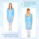 Xuhal 150 Pack Disposable Isolation Gowns PPE Gowns Disposable Bulk Fully Closed Double Tie Back Elastic Cuffs for Home Isolation, Labs, Dental, Beauty Agencies, Tattoo Practices, Unisex (Blue)