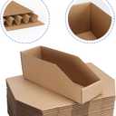 EXYGLO Cardboard Storage Bins 35 Pack, 12x4x4.5 Inch Cardboard Boxes, Corrugated Organizer Bins for Pantry, Shelves, Garage, Office, Shop, Brown