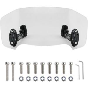 PACEWALKER Universal Motorcycle Windshield Extension Adjustable Motorbike Wind Deflector windscreen for Honda Suzuki Kawasaki Yamaha Harley Davidson Aprilia Most Motorcycle Scooter Dirt Bikes 30