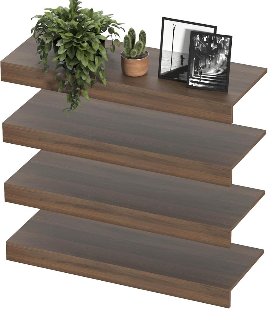 Wooden Wire Shelf Covers for Pantry & Closet Wire Rack Covers for Shelves, Durable Wood Shelf Covers for Kitchen, Laundry Room, Storage Organization(Walnut,30in*16in)