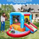 Step4Fun Inflatable Bounce House, Kids Castle Slide Bouncer for Children Jumping Outdoor and Indoor Party, Baby Backyard Water Jumper Toy with Blower, Ball Pit Pool, Ideal Gifts（112 x 98 x 65”）