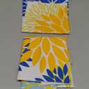 DFXSZ Yellow Blue Flower Pillow Covers 18x18 Inch Set of 2 White Gray Colored Throw Pillows Outdoor Waterproof Decor for Living Room Sofa Patio Funiture Garden Floral Polyester Pillow Covers 002J18