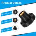 PATIKIL E14 Bulb Socket, 6pcs Round Screw Base Lamp Holder Light Replacement Bases for Halogen CFL Light Bulb, Black
