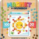 Chuckle & Roar Magnetic Puzzle Kit – Magnet by Number Edition, MessFree Color Matching Activity with 30 Challenges, TravelFriendly Learning Toy for Kids Ages 4+