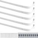 5 Pcs Curtain Single Rods Bulk Included Hardware and Bracket White Adjustable Tension Rod for Kitchen Windows Door Valance Sash Curtains(22-45 Inch)