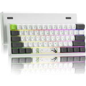 60% Mechanical Gaming Keyboard, Tri-Mode BT5.0/2.4GHz/USB-C, Wireless/Wired 19 RGB Backlit Compact 61 Key Mini Gamer Keyboard (Panda)