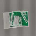 Non-Hazardous Waste Labels, 6 x 6 inches, Green/White, Self-Adhesive Vinyl, Pack of 25