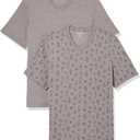 Amazon Essentials Men's V-Neck Short-Sleeve T-Shirts, Pack of 2 OEKO-TEX STANDARD 100,Regular fit, XS