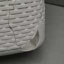 Mind Reader Slim Laundry Hamper with Lid, 50L Clothes Basket, Premium Wicker Design, Plastic, White