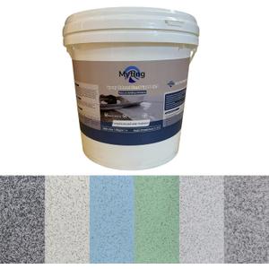 Epoxy Colored Sand Floor Paint, Epoxy Floor Paint High Gloss Marble Effect Coating for Indoor and Outdoor, Wear-resistant and non-slip Self-leveling Coating White 105OZ(3KG)