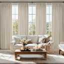 MIULEE Pinch Pleated Thick Linen Curtains 96 Inch 4 Panels Set Back Tab Memory Trained Pinch Pleat Semi Sheer Light Filtering Privacy Curtain Let Light in Window Drapes for Living Room Bedroom Oatmeal